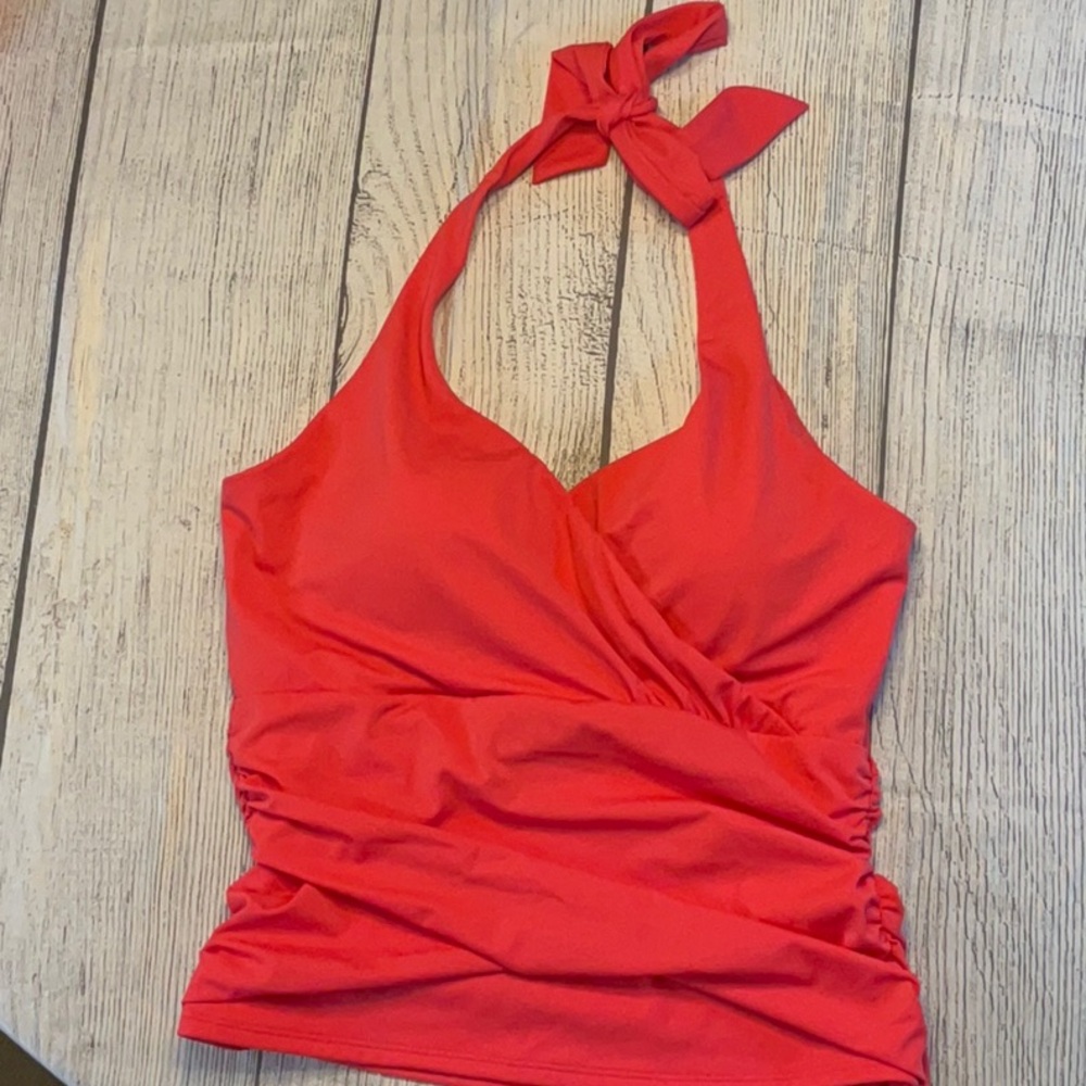 Boden Red Halter One-Piece Swim Tank